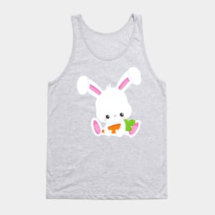 Cute Bunny, White Bunny, Little Bunny, Carrot Tank Top